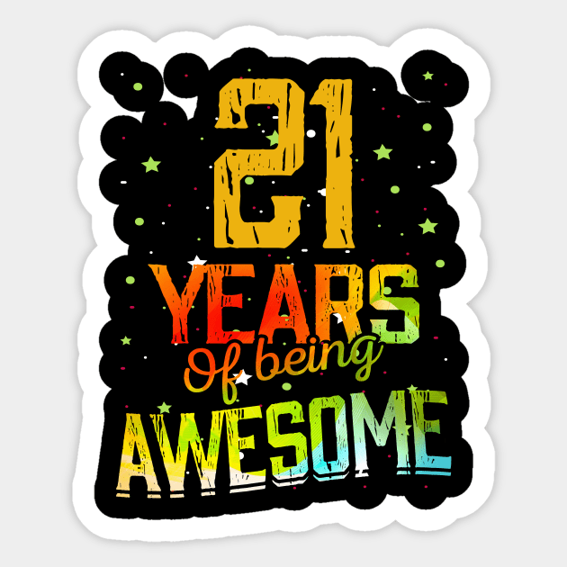 21th Anniversary Gift Vintage Retro 21 Years Of Being Awesome Gifts Funny 21 Years Birthday Men Women